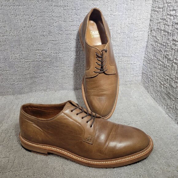 Grant Stone Plain Toe Men's Size US 10.5 E Dune Chromexcel Leather Oxford Shoe - Picture 3 of 12